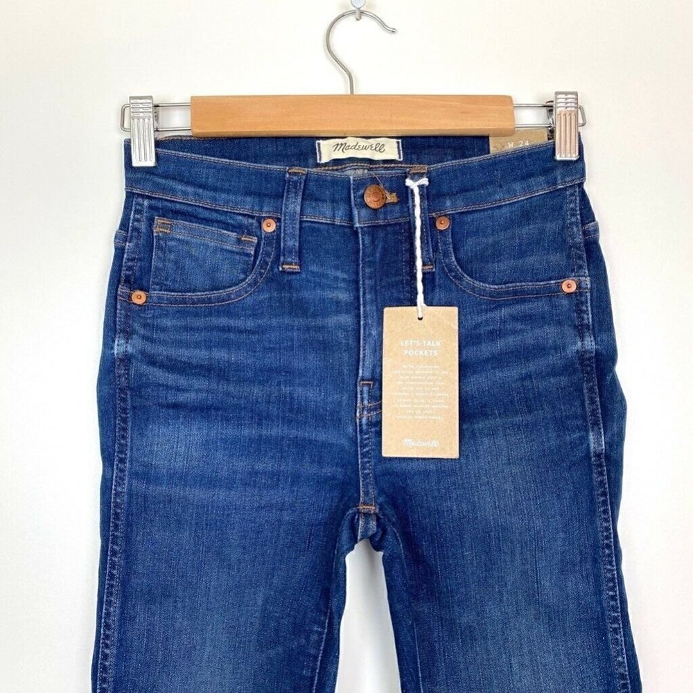 Madewell Slim Skinny Jeans Raw Hem High Rise 24 - Picture 2 of 9